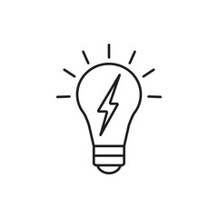 Universal lightbulb icon, energy basic UI element.