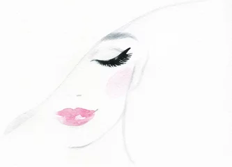 Peel and stick wall murals Aquarel Face beautiful woman face. abstract watercolor. fashion illustration