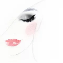 Photo sur Plexiglas Visage aquarelle beautiful woman face. abstract watercolor. fashion illustration