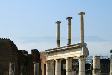 Ruins of Pompeii. Ancient Roman city in Italy died from eruption of Mount Vesuvius.