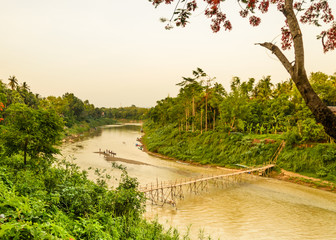 Wooden bridge at kan river