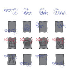 stamps  postmark   vintage postage stamps vector  illustration