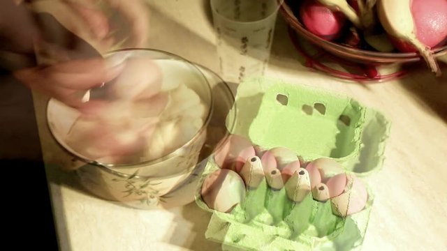 Pr&eacute;paration d'une p&acirc;te &agrave; choux