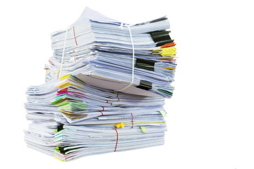 A mountain of paper symbolizing workload in an office