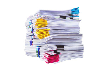 A mountain of paper symbolizing workload in an office