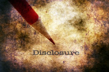 Disclosure text on grunge background