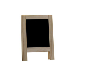 Empty wooden billboard menu  with clipping path. isolate on whit