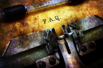 F.A.Q. on typewriter grunge concept
