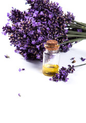 Obraz na płótnie Canvas spa, lavender product, oil isolated on white background