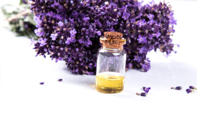 Obraz na płótnie Canvas spa, lavender product, oil isolated on white background