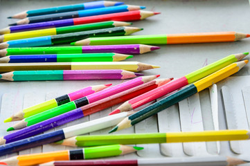 Fototapeta premium Color pencils background