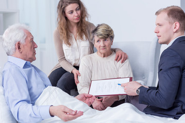 Unpleasant situations in this elderly man's last moments
