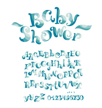 water color child style ABC alphabit for kids lettering. vector