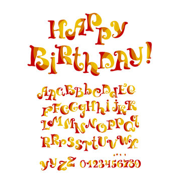 child style ABC alphabit for kids lettering. vector illustration