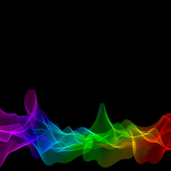 lines with colors of the rainbow on a black background