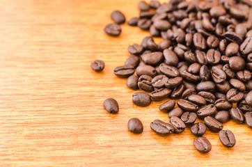 Coffee on grunge wooden background
