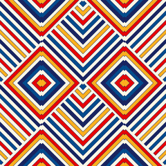 Seamless pattern with symmetric geometric ornament. Bright abstract background.