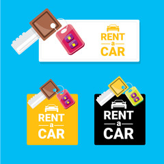 car rent concept vector flat banner