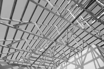 Structure of steel roof.