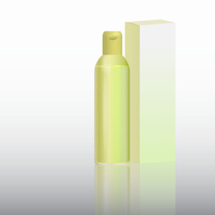 Transparent green bottle for cosmetics, a box for your design