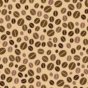 seamless pattern coffee beans on a light background