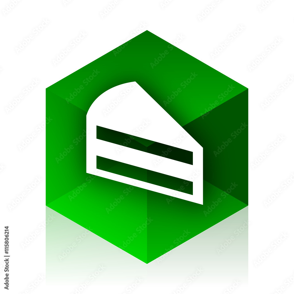 Aufkleber cake cube icon, green modern design web element