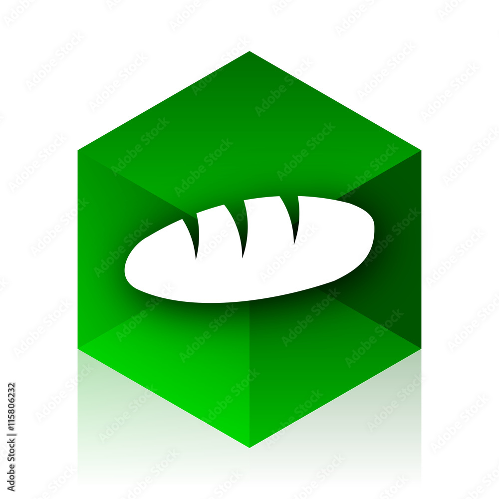 Aufkleber bread cube icon, green modern design web element