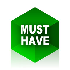 must have cube icon, green modern design web element