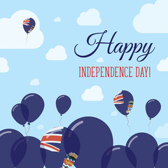 Obraz premium Cayman Islands Independence Day Flat Patriotic Design. Caymanian Flag Balloons. Happy National Day Vector Card.