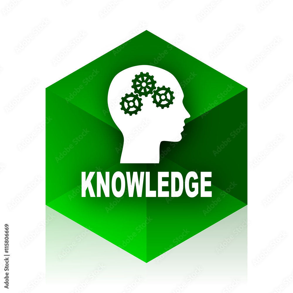 Poster knowledge cube icon, green modern design web element