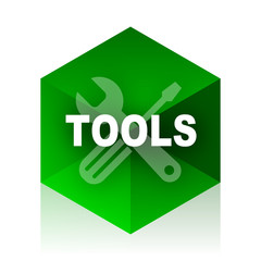 tools cube icon, green modern design web element
