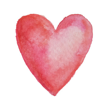 Rotes Herz auf Aquarellpapier gemalt, verliebt, verlobt, verheiratet, Herzliche Grüsse, Einladung, deko