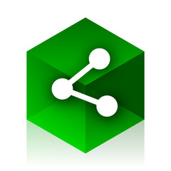 share cube icon, green modern design web element