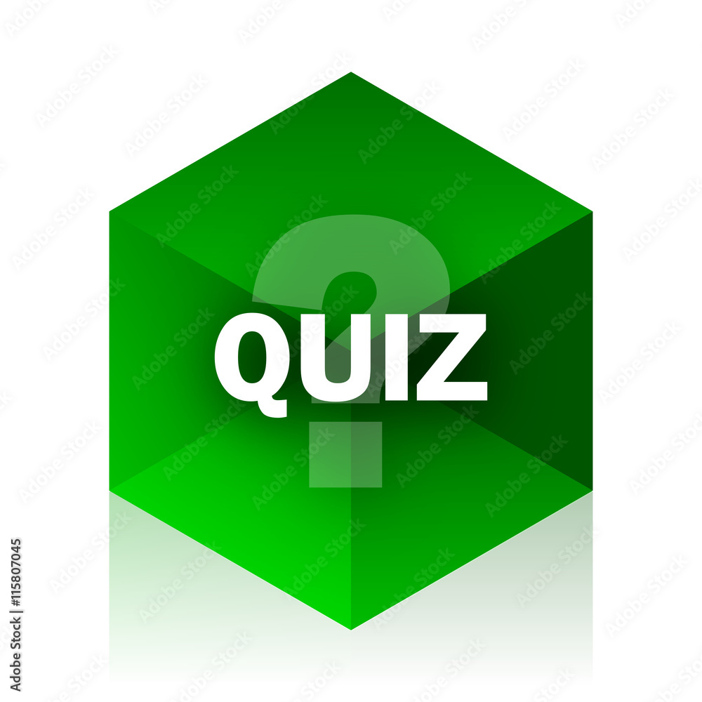 Aufkleber quiz cube icon, green modern design web element