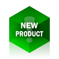 new product cube icon, green modern design web element