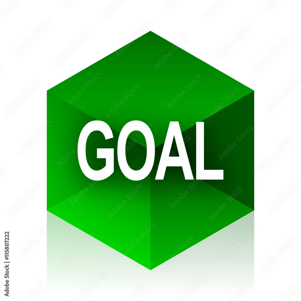 Aufkleber goal cube icon, green modern design web element
