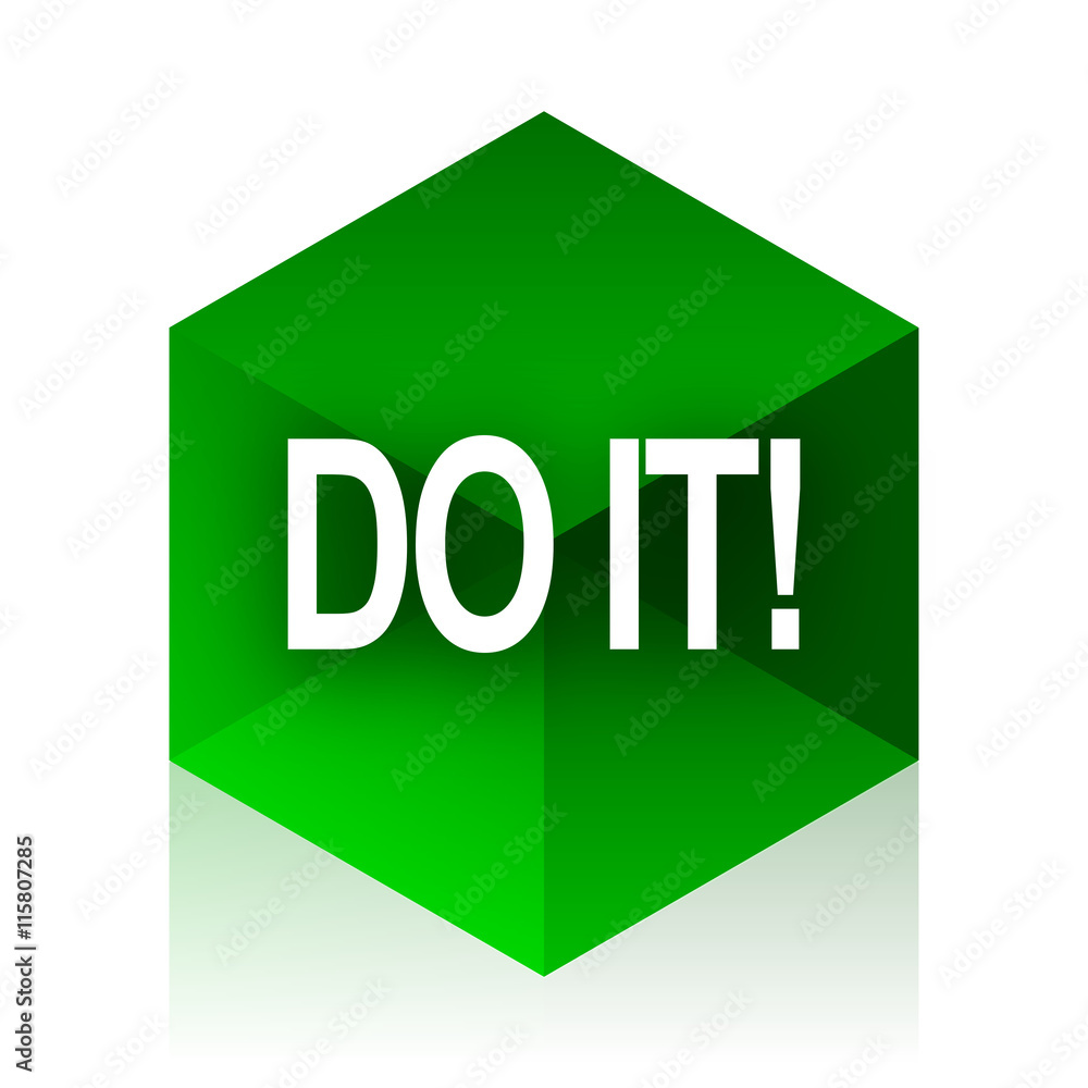 Aufkleber do it cube icon, green modern design web element