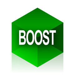 boost cube icon, green modern design web element