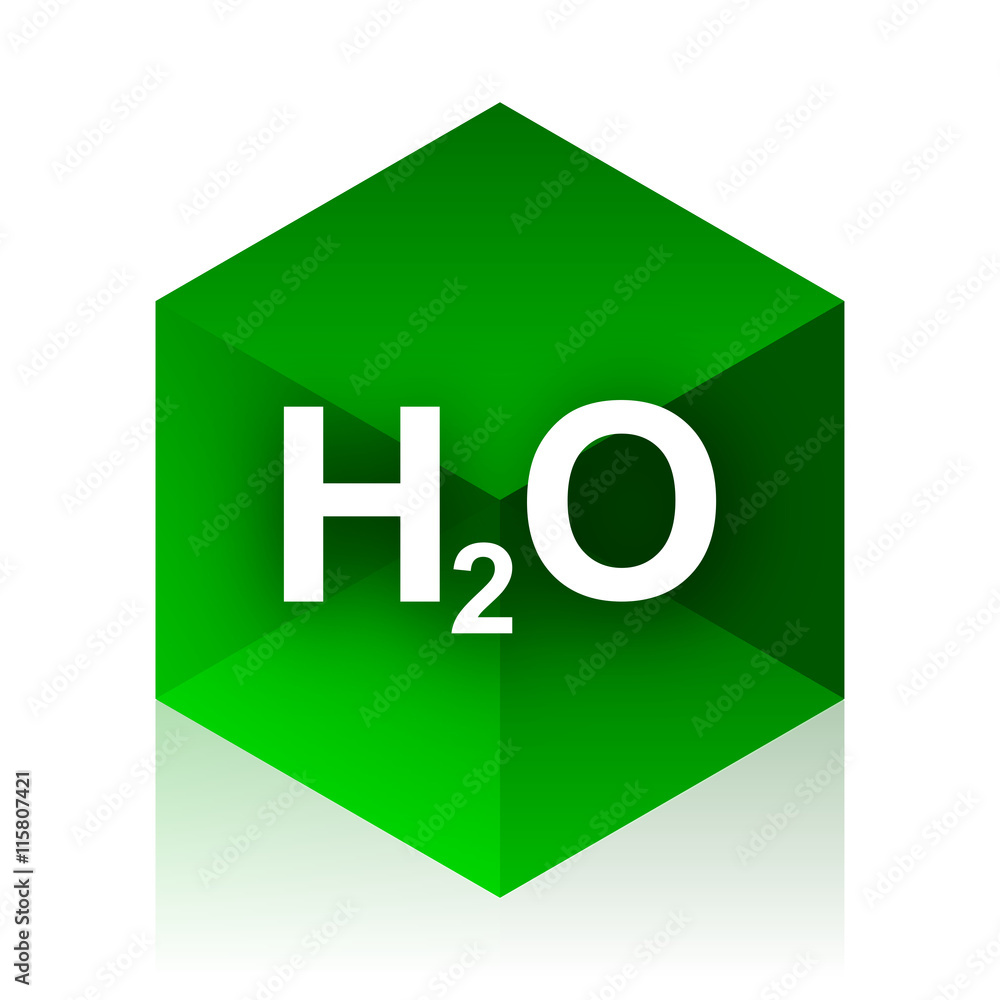 Poster water cube icon, green modern design web element