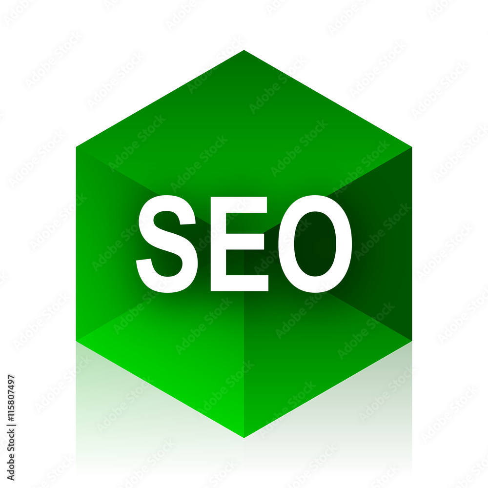 Poster seo cube icon, green modern design web element