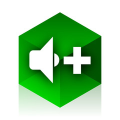 Obraz premium speaker volume cube icon, green modern design web element