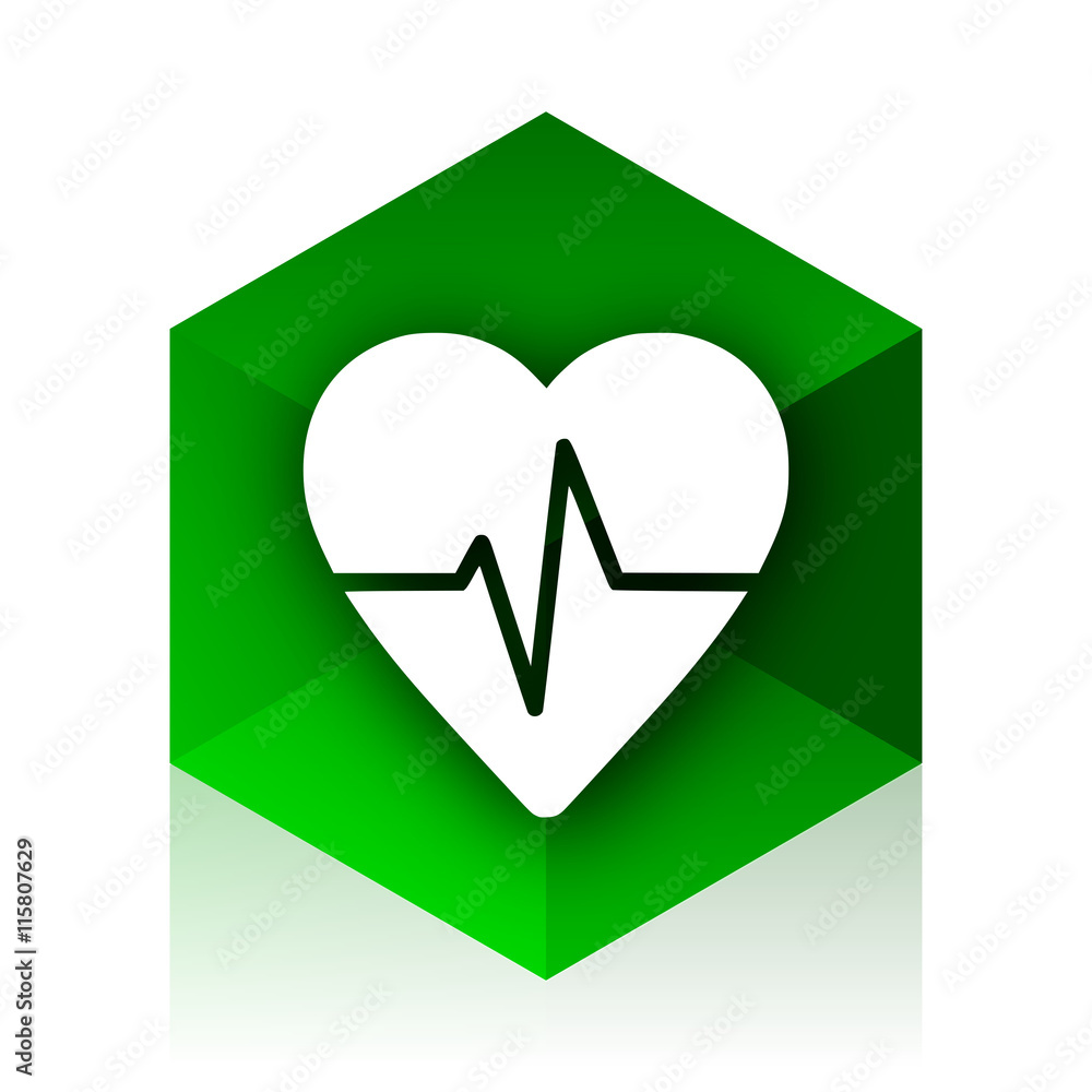 Aufkleber pulse cube icon, green modern design web element
