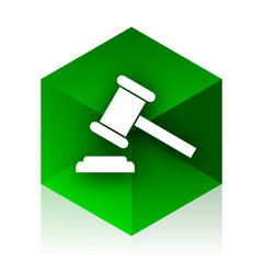 auction cube icon, green modern design web element