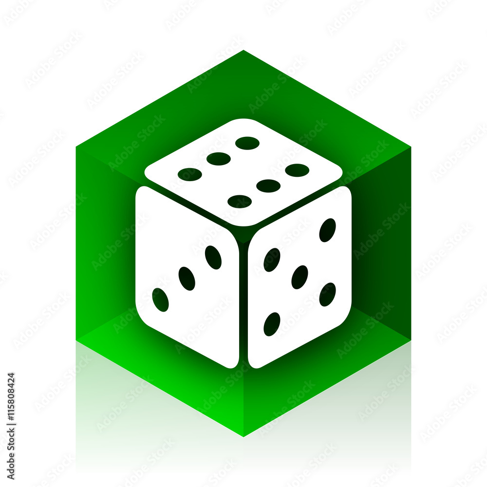 Aufkleber game cube icon, green modern design web element