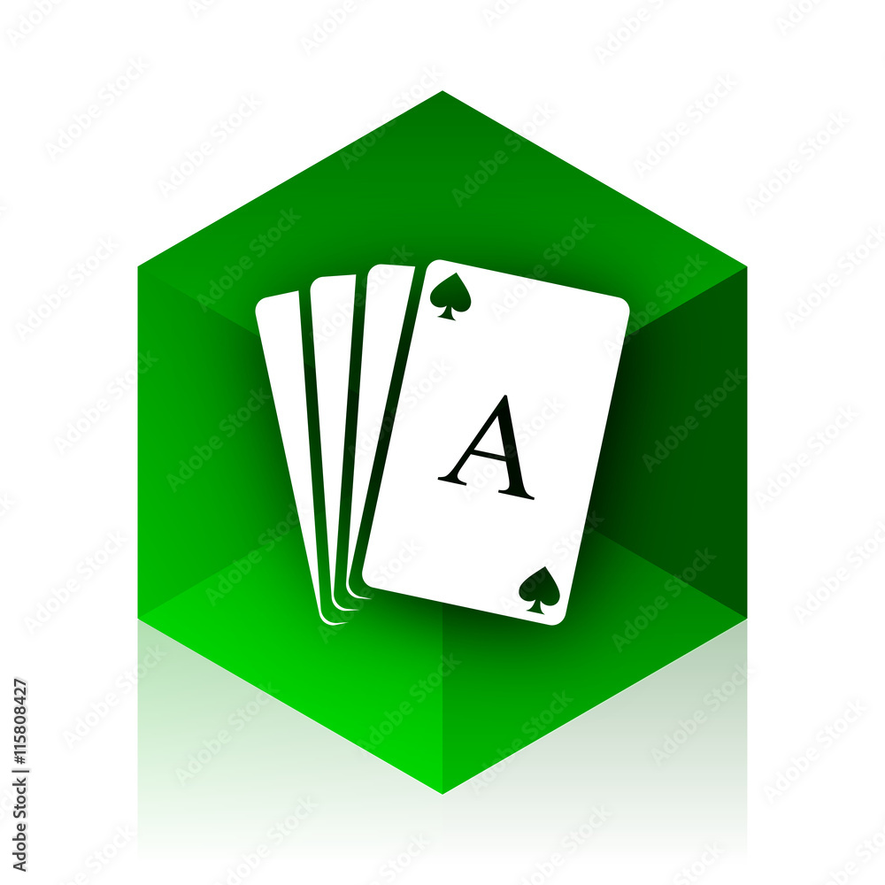 Aufkleber card cube icon, green modern design web element
