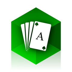 card cube icon, green modern design web element