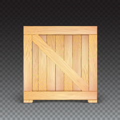 Wooden box isolated, icon.