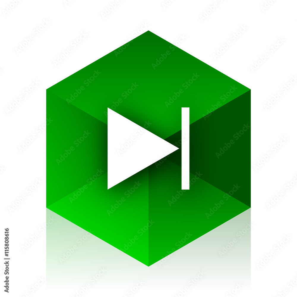 Poster next cube icon, green modern design web element