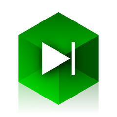 next cube icon, green modern design web element