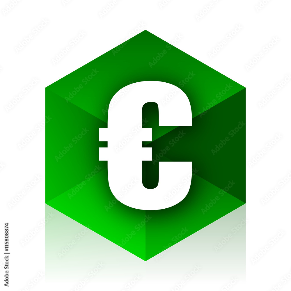 Aufkleber euro cube icon, green modern design web element